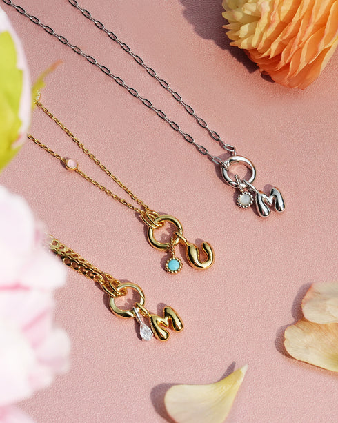 Silver M Letter Charm